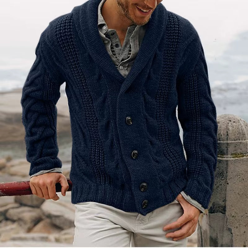 Lorvard Shawl Collar Knit Cardigan