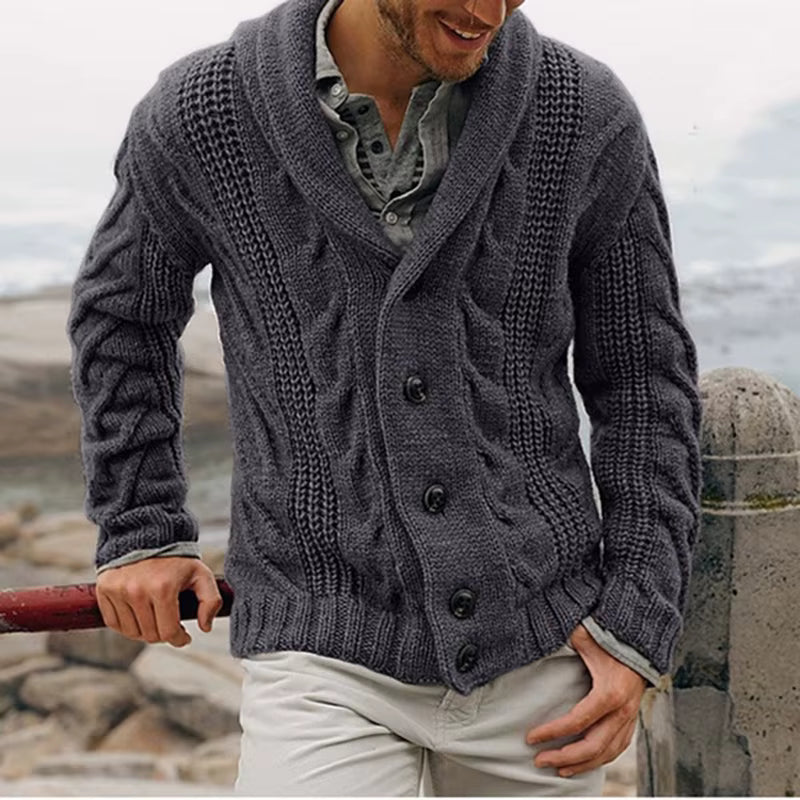 Lorvard Shawl Collar Knit Cardigan