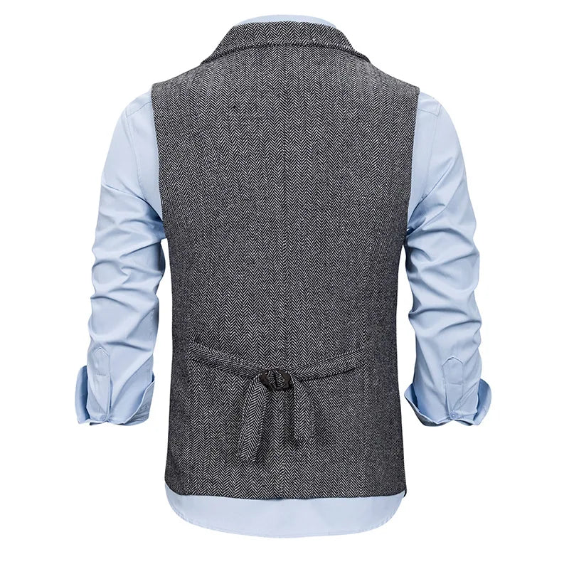 Lorvard Herringbone Tweed Vest