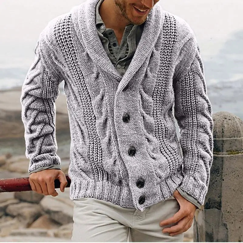Lorvard Shawl Collar Knit Cardigan